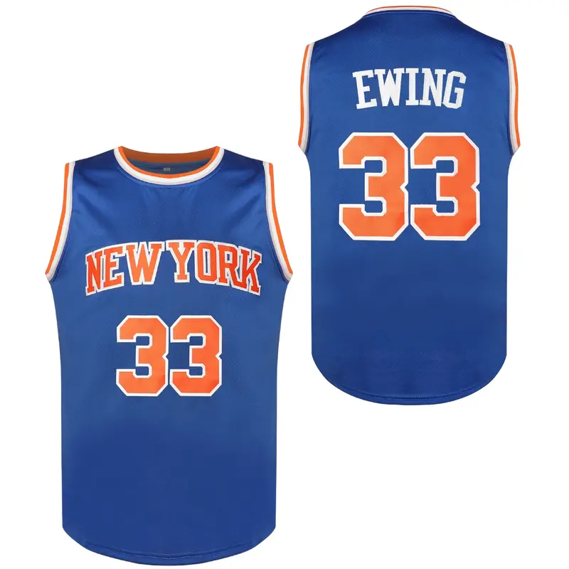 Men's #33 Basketball Letter & Number Contrast Binding Basketball Jersey, Fit Sporty Sleeveless V Neck Basketball Top, Men's Sportswear for All Seasons Brunson New York