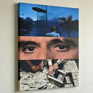 Painting Scarface Canvas Print Poster Classic Gangster Movie Art Mural Decoration Unique Creative Wall Art for Living Room Bedroom Office Dining Room Artwork Perfect Gift