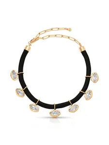 Midnight Luxe Crystal Choker Gold Necklace Gold Chain Necklace