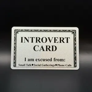 Plastic Introvert Card for your wallet - Funny excuse card Plastic Introvert Card for your wallet - Funny excuse card
