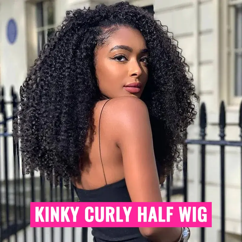 Kinky Curly Half Wig