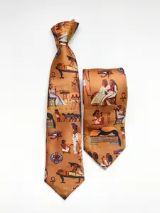 Men's Ethnic Style Handmade Tie Set, Polyester Bowtie, Casual Fashion Accessory for School Uniforms, All Seasons Wear