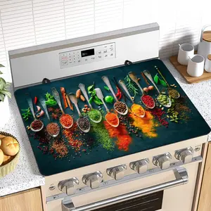 JOYFINITY Spice Stove Top Cover for Electric Stove, Spoon Heat Resistant Cooktop Cover, Ceramic Stove Top Mat Stove Cover Protector for Kitchen, Dish Drying Mats, Washer Top Protect, Oven Cover