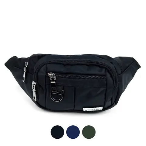 Unisex Nylon Zipper Athletic Fanny Pack - Durable Waist Bag Wallet, Workout Belt Bag with 4 Pockets, Adjustable Strap, Multi-Compartment, PVC Build & Hands-Free Storage for Travel, Casual Use