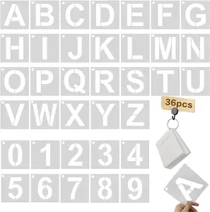 Letter Stencils Kit 5 Inch Alphabet Art Craft Stencils Reusable Plastic Letters and Numbers Stencil Set Wood