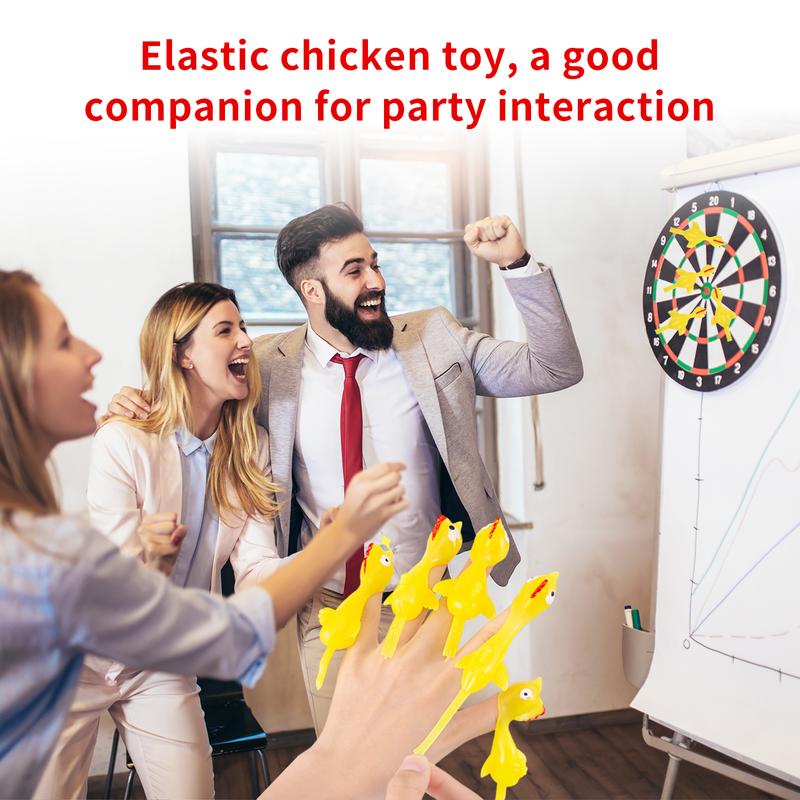 20 Pcs Slingshot Chicken Finger Toys – Flying Sticky Rubber Chickens for Kids, Boys & Girls, Birthday, Halloween, Easter, Xmas & Christmas Gifts