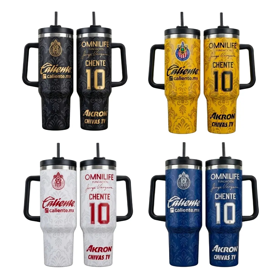Chentee Chivas Guadalajara Tumbler 40oz 20oz Handle, Cup Soccer Club Mug Fan Drinkware Gift, Gift for fan