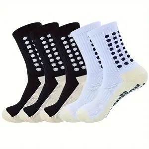3/6/10 Pairs Football Grip Socks Breathable Cushioned Non-Slip Grips for Men Women Ideal for Soccer Running Training Athletes Tubesocks