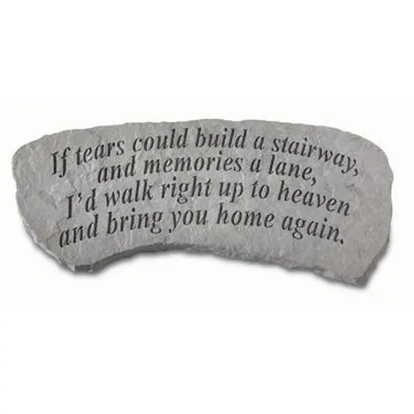 Kay Berry Inc. Engraved Text Stone Memorial Bench - Grief Tribute Sympathy Outdoor Furniture - 29x12x14.5" Dimensions