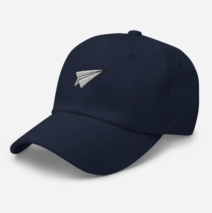 Paper Airplane Embroidered Baseball Cap: Soar in Style