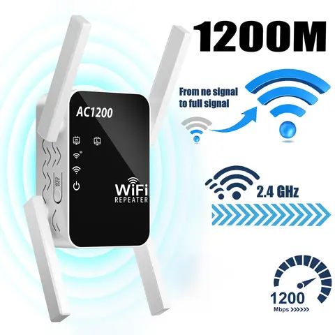 WERCHTAY Dual-Band WiFi Extender Signal Booster with Ethernet Ports, Long-Range Repeater for Home - 1-Tap Plug-and-Play Setup, Smart TV & Gaming Support to Eliminate Dead Zones & Buffering, Smart Tv Support