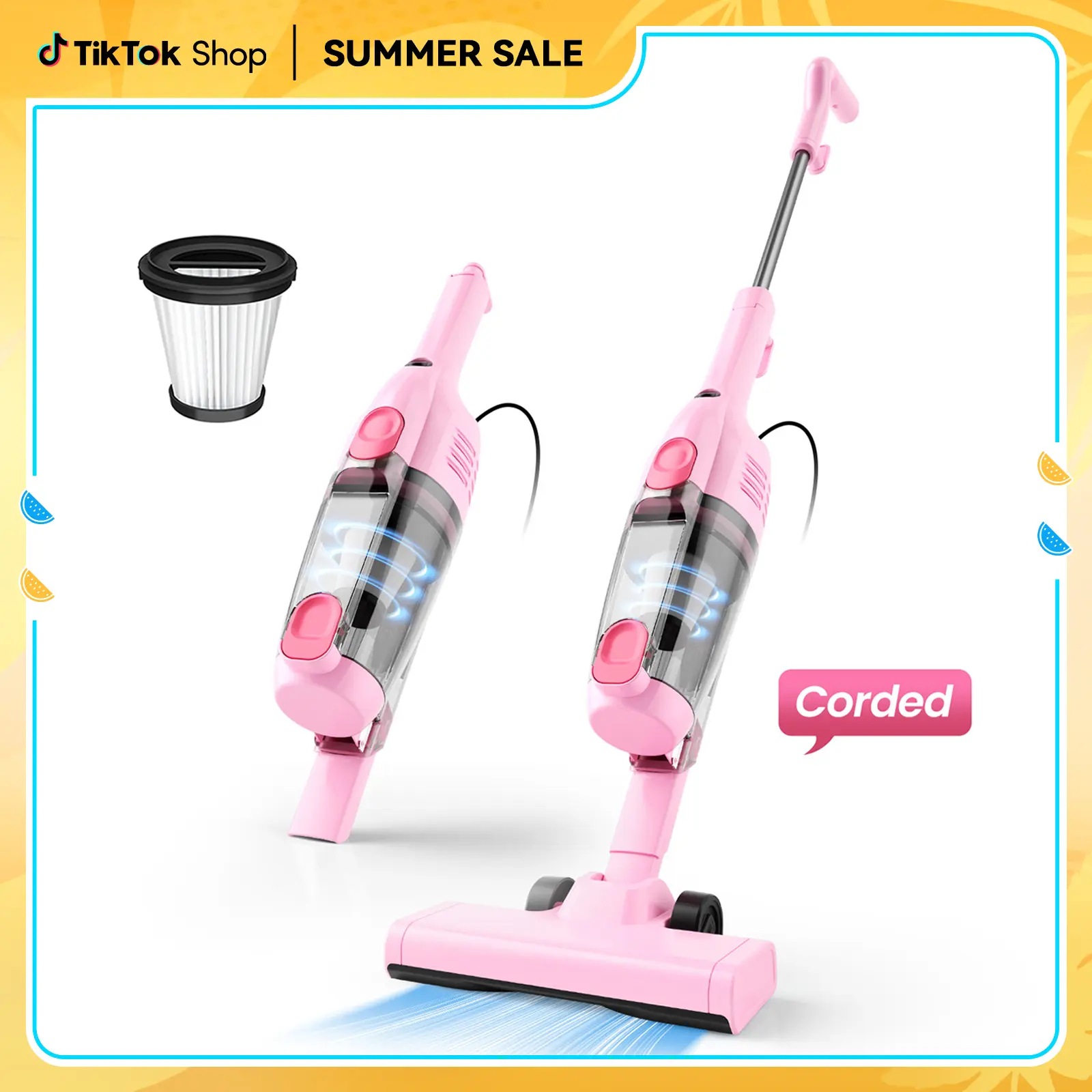 [Promoción] INSE R6X Aspiradora Escoba con Cable 600W 15KPa, Ultraligera sin Bolsa, 3 en 1 de Mano para Hogar, Alfombra, Suelo Duro, Pelo de Mascotas y Coche pet lovers Upright Vacuums