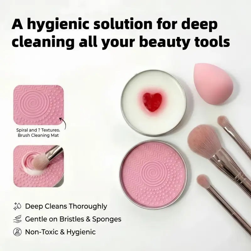 2-in-1 Makeup Brush Cleansing Bar—A solid brush cleaning bar that removes makeup residue; suitable for cleaning makeup sponges and brushes (100g)