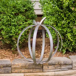12” Minimalist Steel Pumpkin for Stylish Home Decor