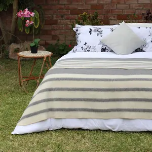 Andes Lines Alpaca Wool Blanket Twin Size