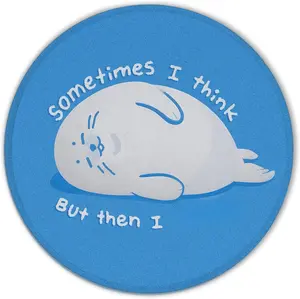 Funny Seal  Pad, Seal Blue  Pads for   Computers Laptop Desk Accessories, Cute  Pad, Blue Office Supplies, Cute Office Supplies for Women Desk Fun, 7.9x7.9 Inch