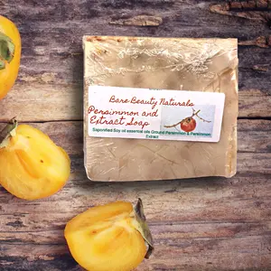 Persimmon Extract Natural Soap: Body Odor Neutralizer and Skin Purifier - Eliminate "Old People Smell" -  Various Soap Cut sizes