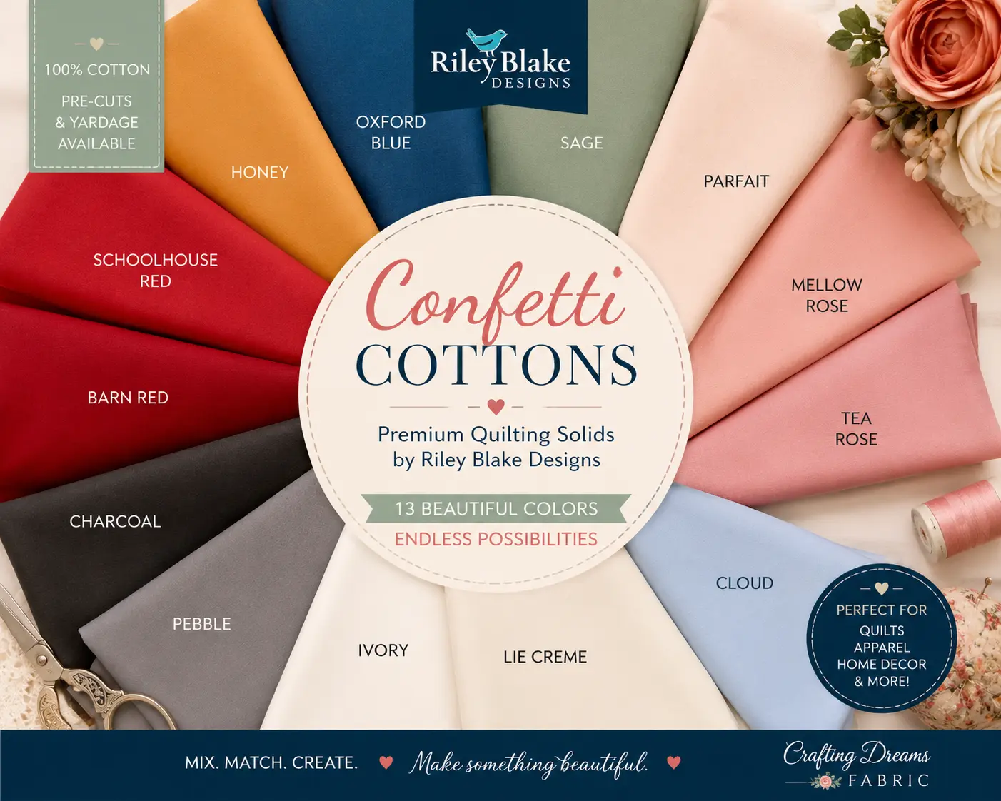 Confetti Cotton Fabric - Riley Blake Designs, 0.5-yd Cut, Adds Color, Perfect for Quilts