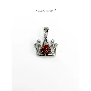Platinum-Plated Red Moissanite Necklace, 2.0 Carat Total Weight — High Color Dispersion, Exquisite Details, Wedding Wear