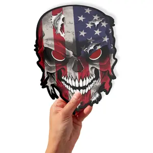 American Flag Skull Decal  - Weather proof Gloss stickers for Cars and Trucks - Multple Sizes!