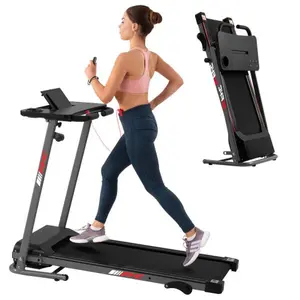 2.5HP Folding Treadmill for Home with Desk, Compact Electric Treadmill for Running and Walking Foldable Portable Running Machine for Small Spaces Workout, 265LBS Weight Capacity