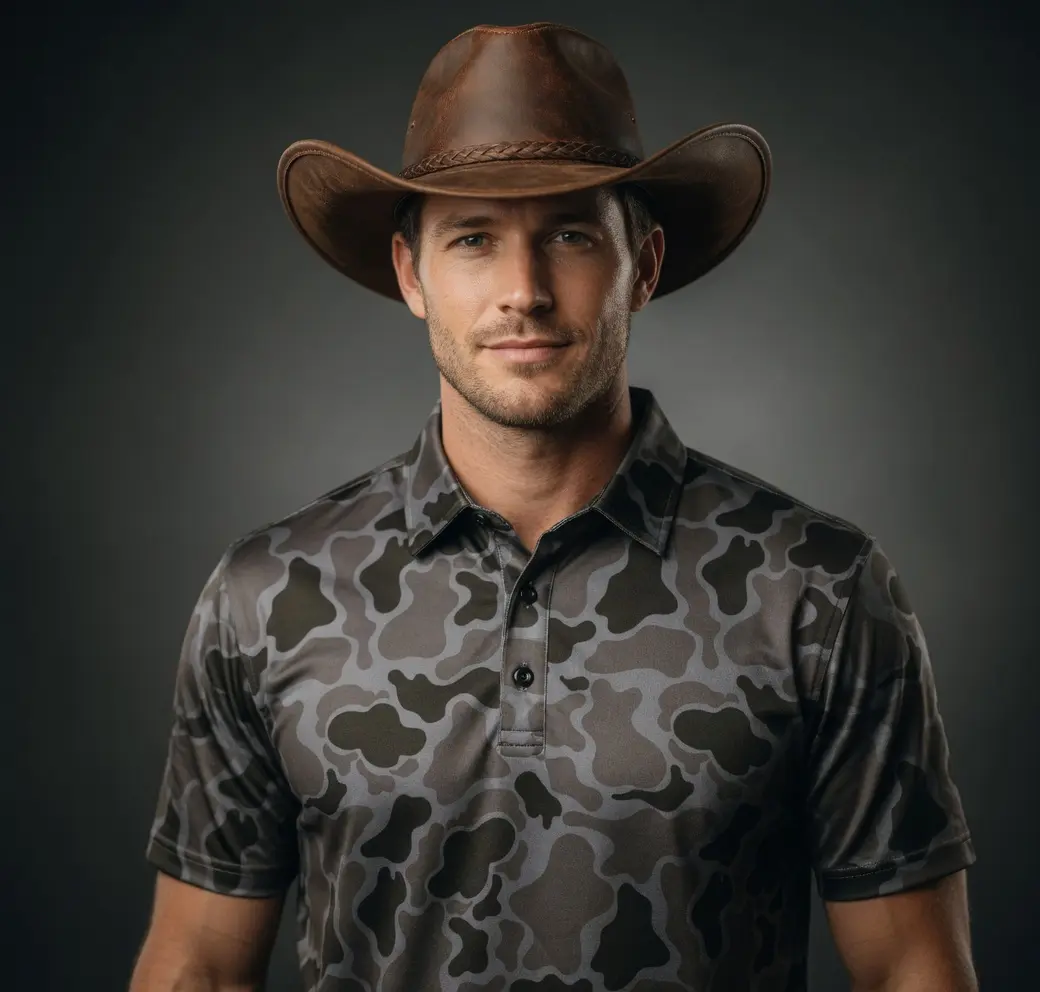 Master Tour Polo Shirt - Best Seller 2026 Classic Black Retro Camo - Lightweight Quick-Dry Fabric - 3-Button Placket - Summer Style Menswear
