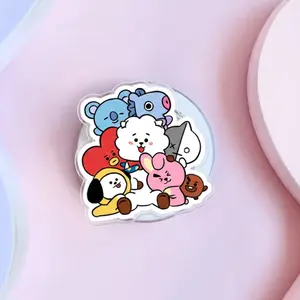 Cute Friends Group Hug Phone Grip Koya Rj Tata Chimmy Cooky Mang Shooky Fan Gift For Kpop Lovers And Aesthetic Phone Decor