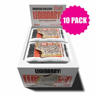 Legendary Foods Hot Fudge Sundae Protein Pastry - 20g Protein, 4g Net Carbs, 20g Calories, Keto Friendly Snack, Baked Dessert Snack, Chocolate Glazed Donut, Sugar - 10 pack