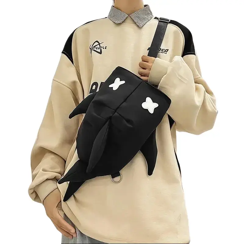 Shark-Themed Multi-Function Zip Sling Backpack - 1-Shoulder Convertible Single/Dual Crossbody, Lightweight Unisex Youth Gym Bag, Casual Fashion Everyday Bag, Casual Fashion Bag