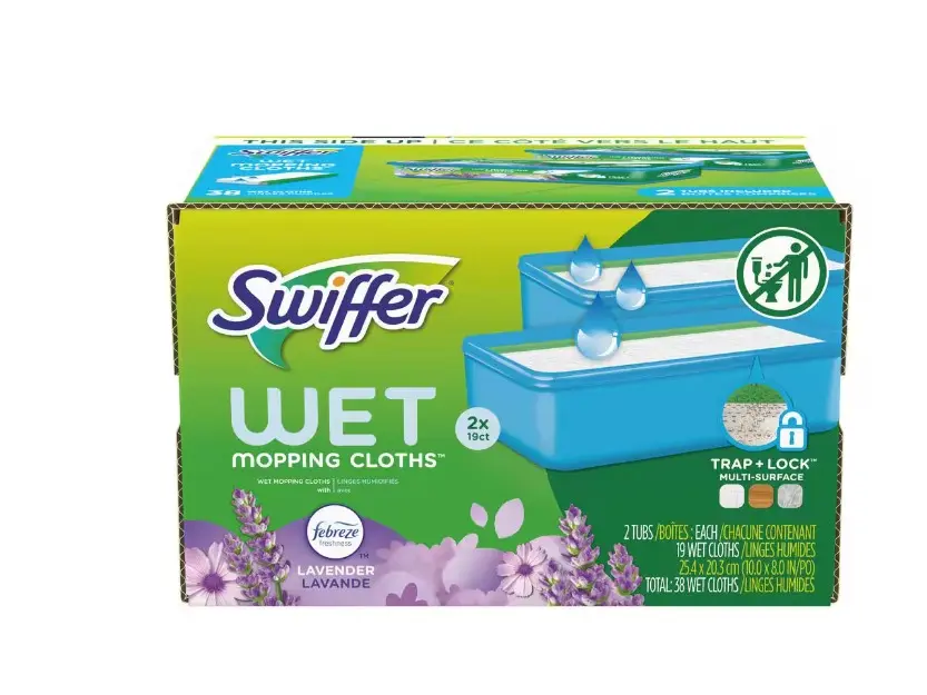 Swiffer Lavender Scent Wet Mopping Cloth Refills (19-Count, Multi-Pack 2)