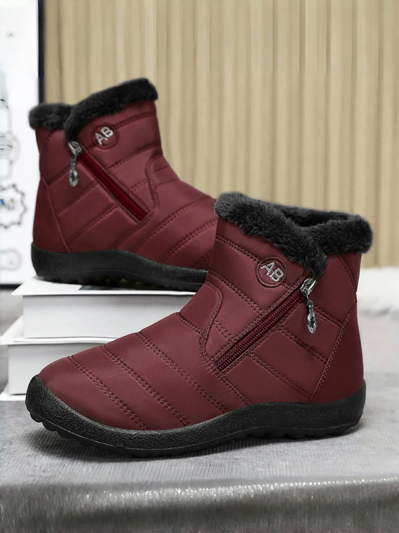 Women's Outdoor Fleece Lined Warm Cotton Shoes, Waterproof Snow Boots, Winter Warm Boots, High Top Wear Resistant Comfortable, Ideal for Daily & Outdoor Activities