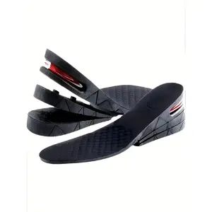 2 Pairs 4-Layer Height Increase Full Shoe Insoles, 3 Adjustable Heights, Air Cushion Shock Absorption