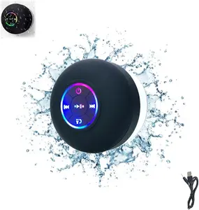 Mini Wireless Bluetooth Speaker IPX7 Waterproof USB Rechargeable with LED Light, 600mA Battery, for Home/Outdoor