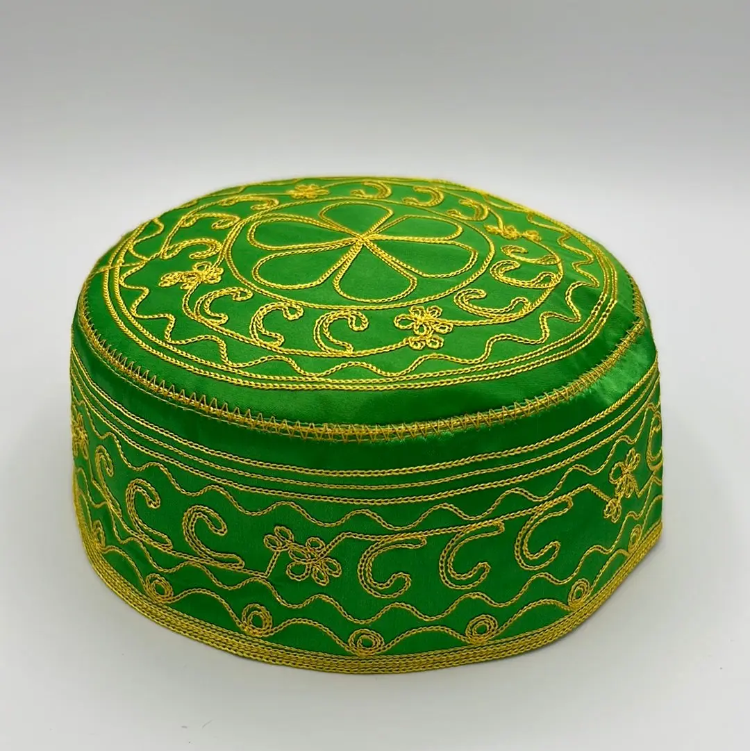 Orula Kufi Cap – Green and Gold Embroidered Ifá Hat Orula Kufi Cap – Green and Gold Embroidered Ifá Hat
