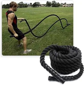 HTTMT- 1.5"/30ft Sports Exercise Training Battle Rope Strength Cardio Workout Fitness Exercise Outdoors Home