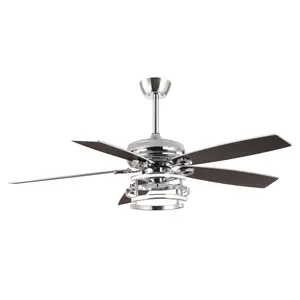 PARROT UNCLE 52 Inch Rita Double-sided Blades Downrod Mount LED Ceiling Fan with Remote Control Quiet DC Motor