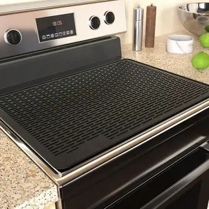 Silicone stove mat, 1-piece heat-resistant glass stove cover protection mat, durable and easy to clean stove cover, coaster, kitchen accessories, kitchenware  Plates