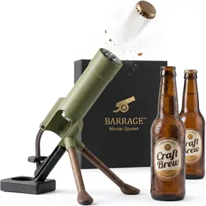 Mortar Shaped Beer Bottle Opener, Heavy Duty Cap Launcher, Hands-Free Bartender Opener, Trendy Funny Gift for Guys