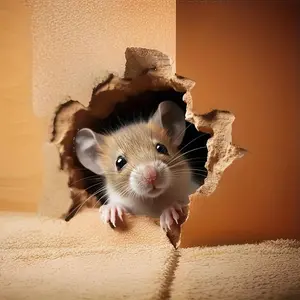 Mouse Hole Wall Sticker, Self Adhesive Glitter Wall Decal, Decorative Mouse Wall Art Sticker for Home, Classroom, Bedroom, Bookshelf