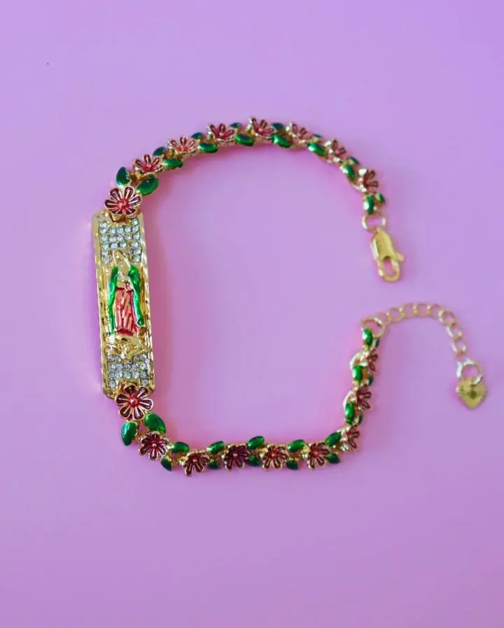 18k Gold Plated Mother Mary Rose Bracelet
