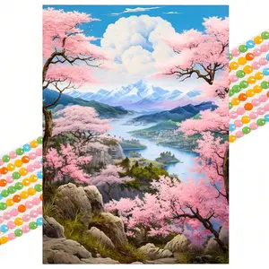 Landscape Pattern DIY Diamond Arts Colorful Painting Without Frame, 5D Diamond Arts Colorful Painting Kit For Adults & Teenager, DIY Decor Painting For Home Bedroom Living Room And Office, Diamond Painting Kits