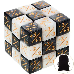24pcs Magic the Gathering Mtg Counter Dice, Bulk Life Counters Tokens, Compatible with Magic Card Game, Ccg Creature Stats, 2 Colors