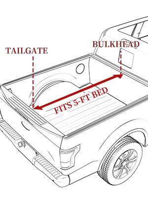 5ft Soft Tri-fold Truck Bed Tonneau Cover Compatible with 2020-2025 Jeep Gladiator JT w/ or w/o Trail Rail System