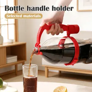 1 Count Water Bottle Handle, Red Reusable Drink Bottle Holder with Can Design, Adjustable & Anti‑Slip, Suitable for Kitchen and Outdoor Use, Durable Lightweight Material, Fits Most Drink Bottles