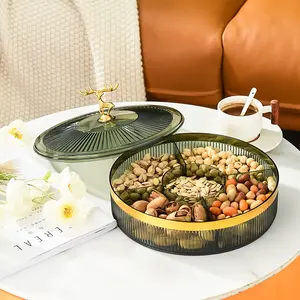 High-End Luxury Transparent Candy Box, Home Living Room Dry Fruit Tray, Nut and Snack Storage Box, Elegant Design for Modern Homes