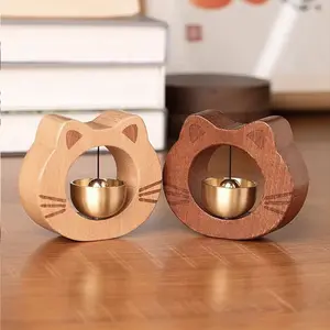 Japanese-Style Modern Wooden Doorbell - No-Power Needed, Suction Cup Mount, Home Decor Entrance Chime for New Home Owners