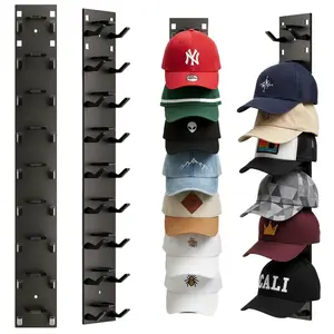 Hat Rack - Wall-Mounted Organizer for Baseball Caps, Adjustable Hooks, Durable Metal Construction, Space-Saving Design