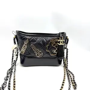 Pre-owned CHANEL AS SHOWN Clutches & Wristlets HZ 2887 Gabrielle Hobo Quilted Badge Embellished Handbag 26.04.01