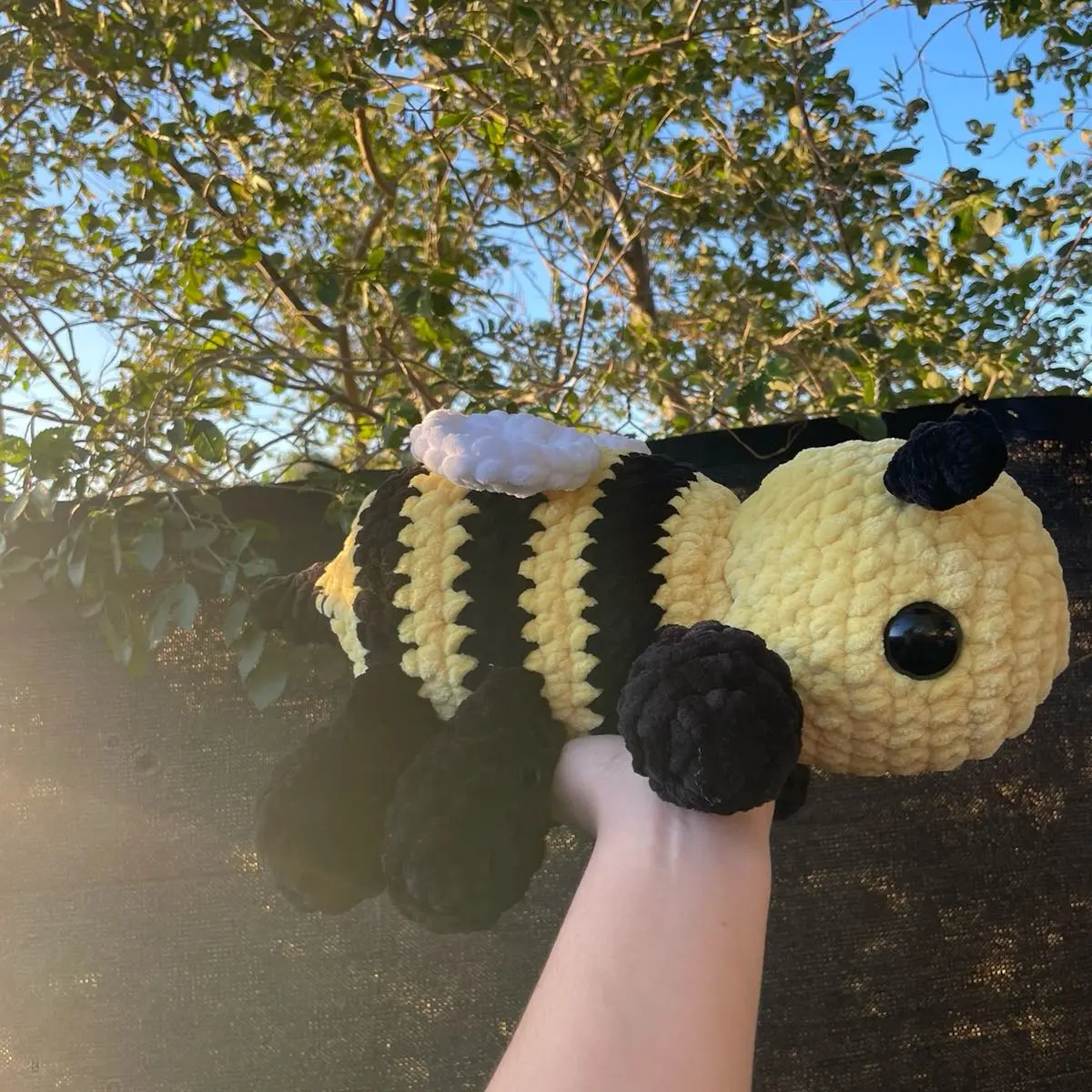 Jumbo Bee Crochet Plush