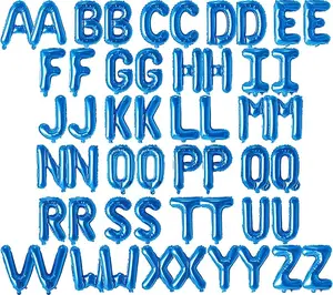 52 Pcs Blue Foil Letter Balloons 16 Inch â 2 Full A-Z Sets Mylar Metallic Alphabet Balloons for Graduation Birthday Party